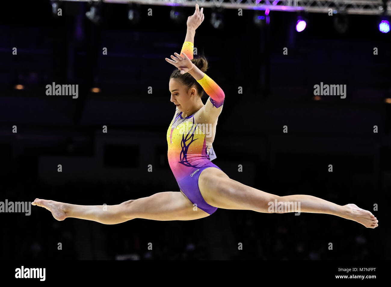 Echo Arena, Liverpool, UK. 11th Mar, 2018. Eilee Cheetham competes on the Balance Beam during the WAG Senior Apparatus Final/MAG Masters of the 2018 Gymnastics British Championships at Echo Arena on Sunday, 11 March 2018. LIVERPOOL ENGLAND. Credit: Taka G Wu Credit: Taka Wu/Alamy Live News Stock Photo