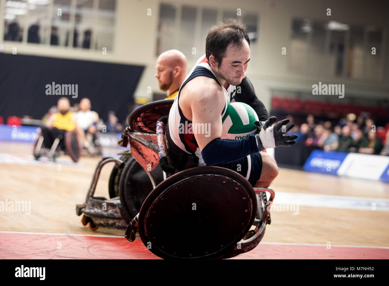 Leicester UK 11th March 2018 King Power Wheelchair Rugby Quad leicester-uk-11th-march-2018-king-power-wheelchair-rugby-quad
