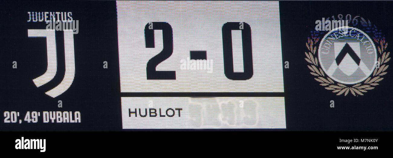 Final Score Board During The Italian Serie A Match Between