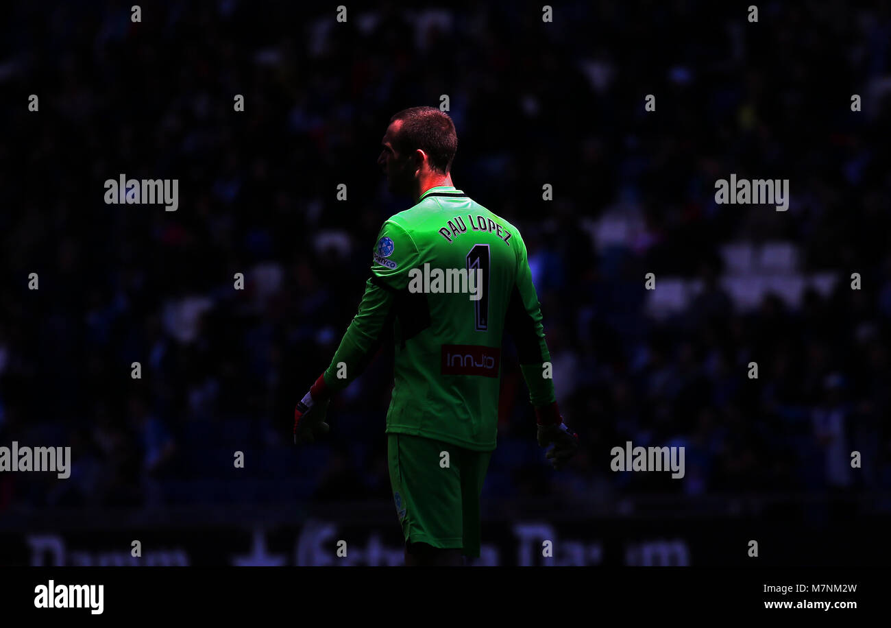 Pau Lopez during the match between RCD Espanyol and Real Sociedad, on 11th March 2018, in Barcelona, Spain. Credit: Gtres Información más Comuniación on line, S.L./Alamy Live News Stock Photo