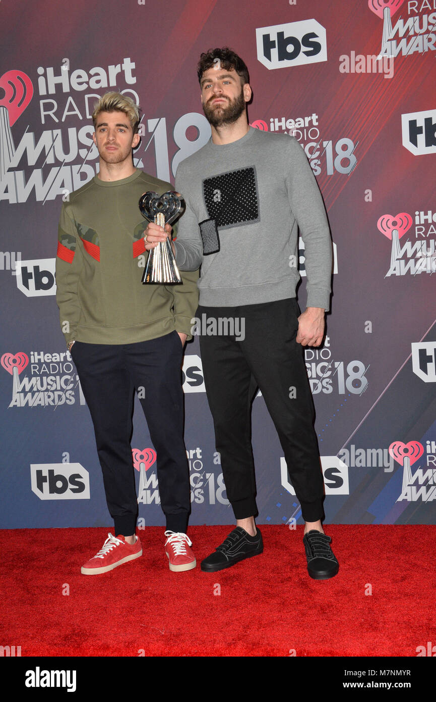 Los Angeles, USA. 11th Mar, 2018.The Chainsmokers at the 2018