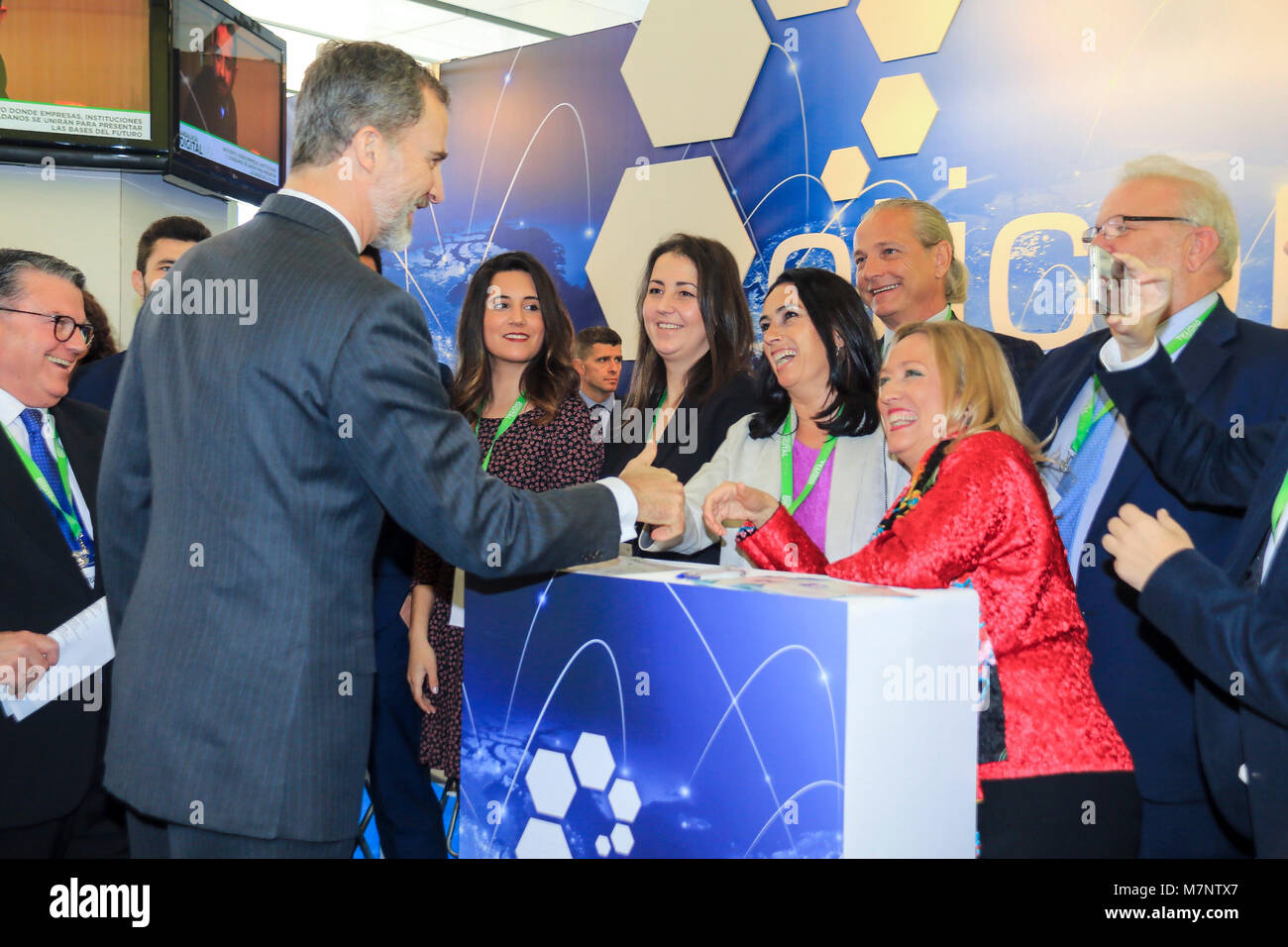 Seville, Spain. 12th Mar, 2018. Spanish King Felipe VI during the inauguration of the 1 edition of “ Andalucia Digital Week “ in Sevilla on Monday 12, March 2018 Credit: Gtres Información más Comuniación on line, S.L./Alamy Live News Stock Photo