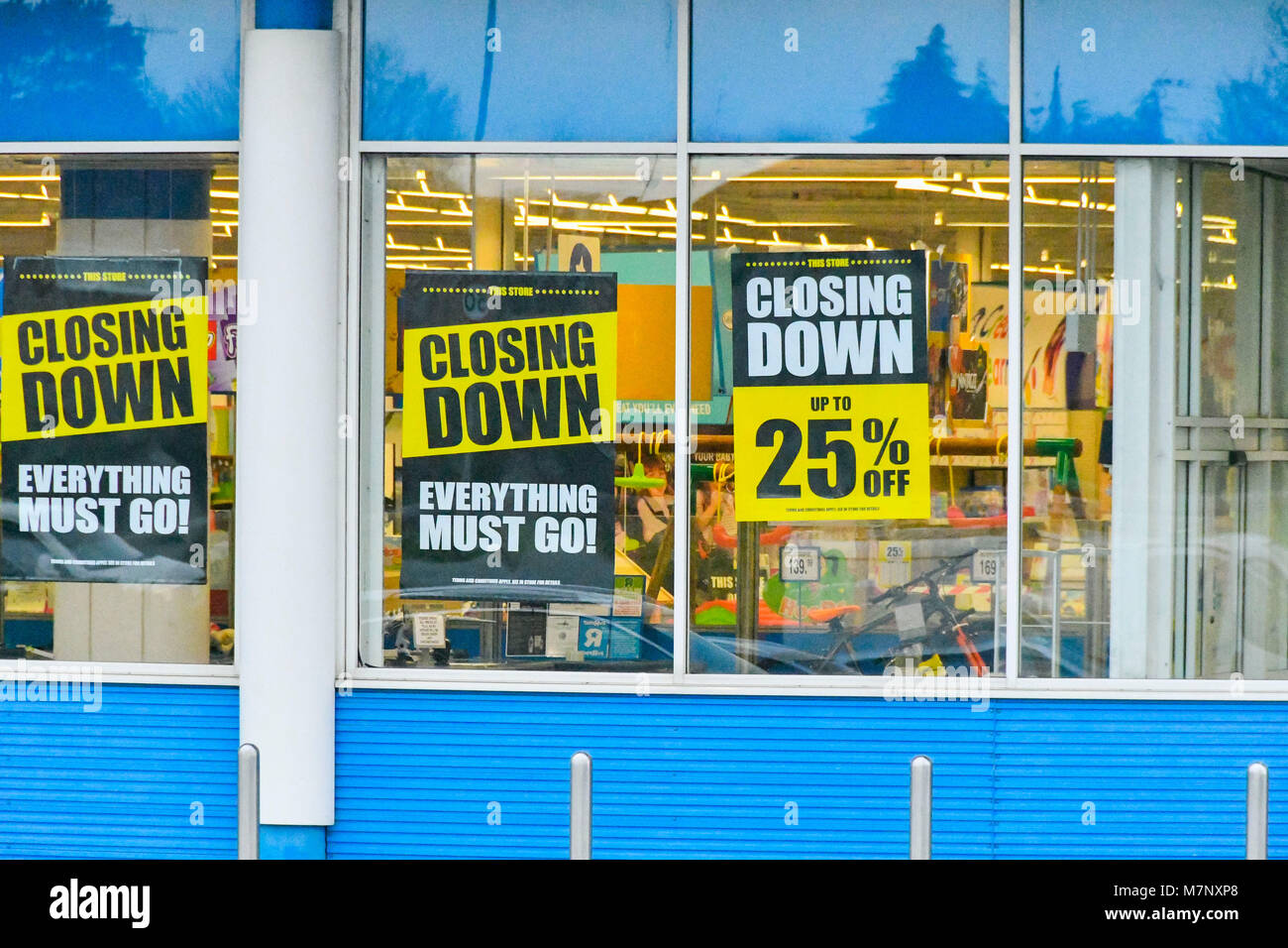 Poole, Dorset, UK.  12th March 2018.  View of the Toys R Us superstore at Nuffield Road in Poole, Dorset which is closing down after the company collapsed and went into administration.  Picture Credit: Graham Hunt/Alamy Live News. Stock Photo