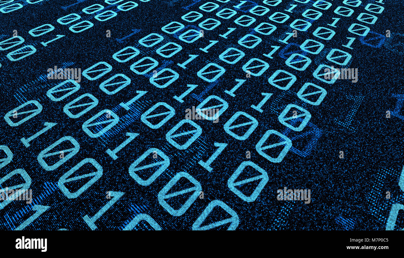 Internet technology communication, binary code programming, network connection Stock Photo