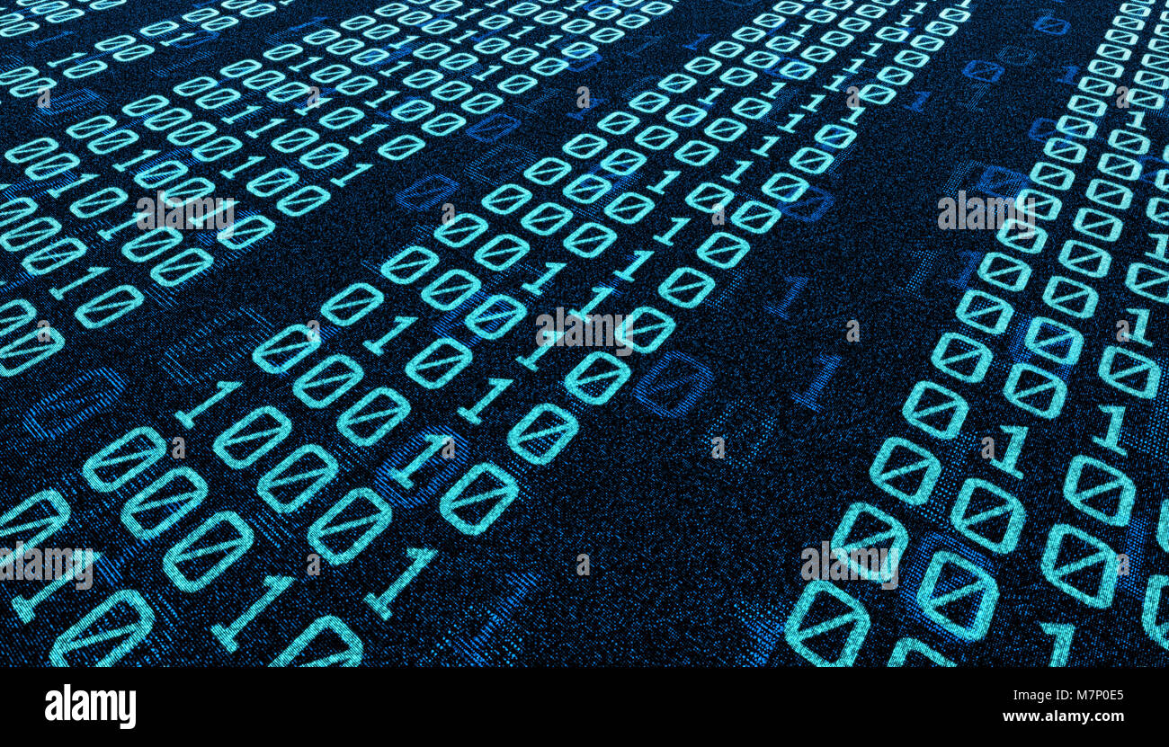 Internet technology communication, binary code programming, network ...