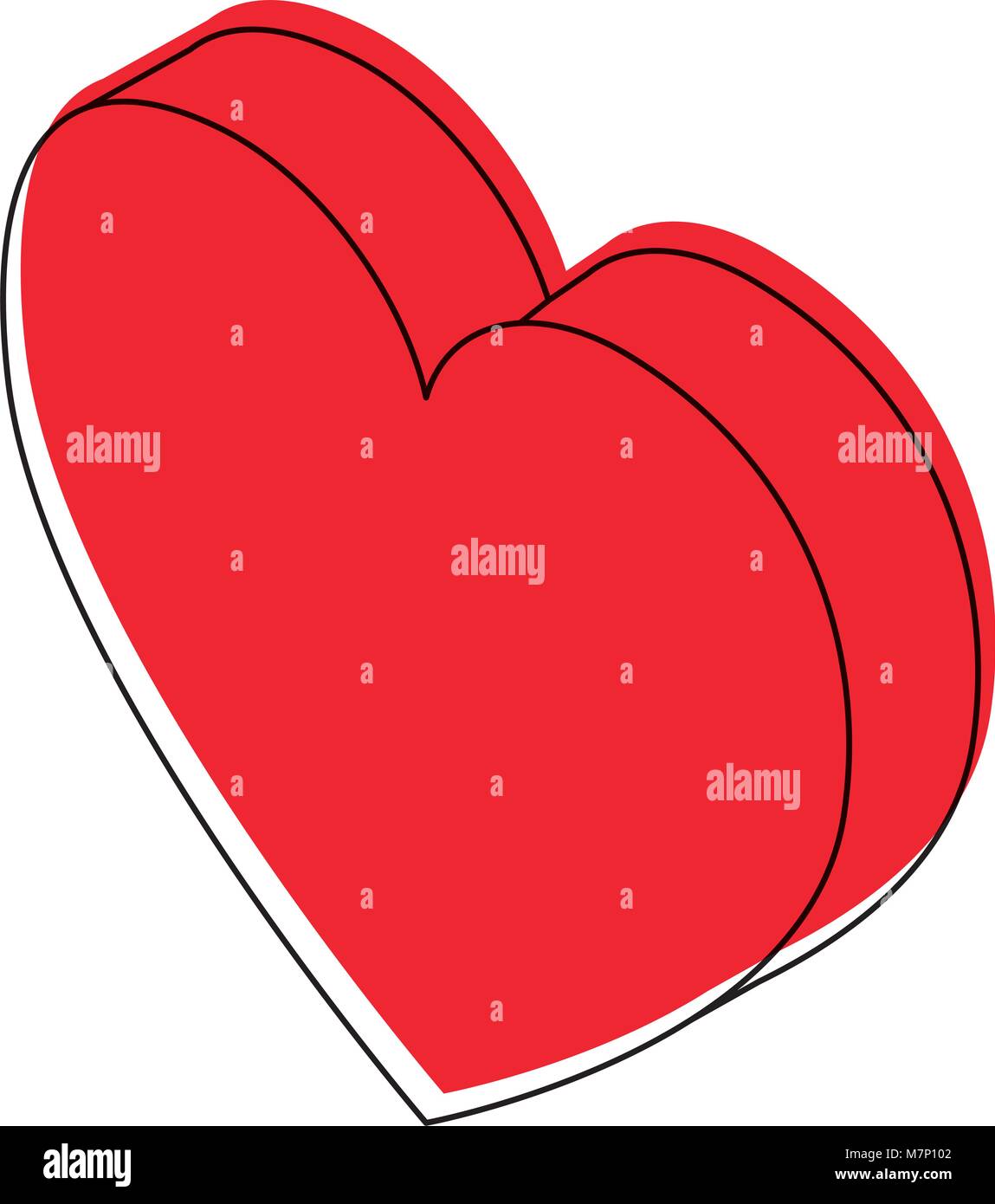 heart love isometric icon Stock Vector