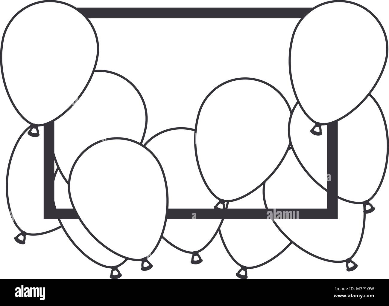 balloons air party decorative frame Stock Vector Image & Art - Alamy