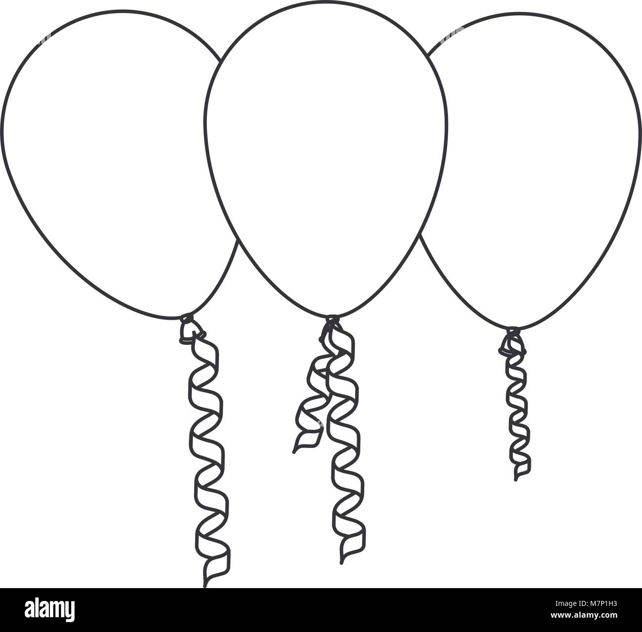 balloons air party decorative icon Stock Vector Image & Art - Alamy