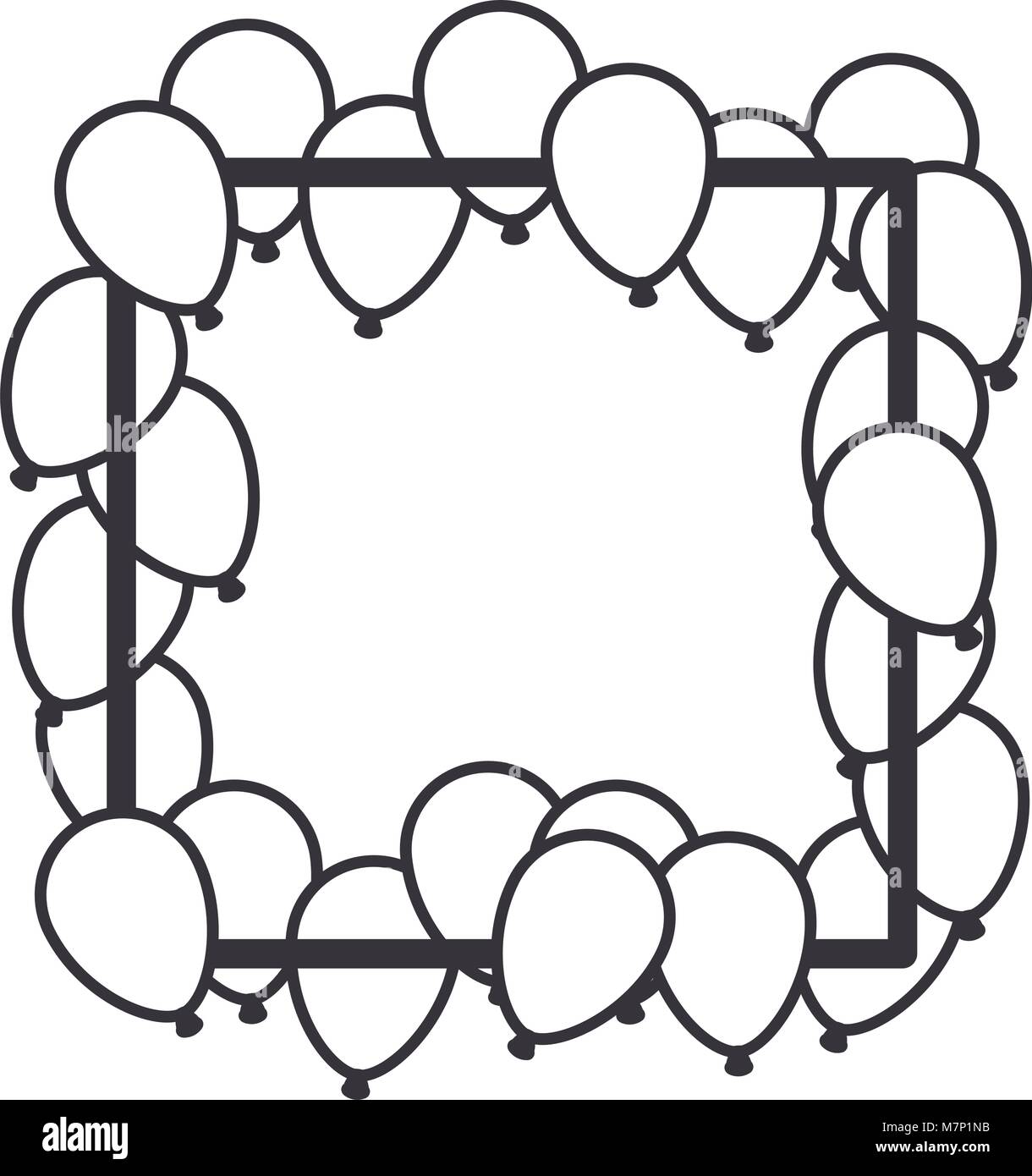 balloons air party decorative frame Stock Vector Image & Art - Alamy