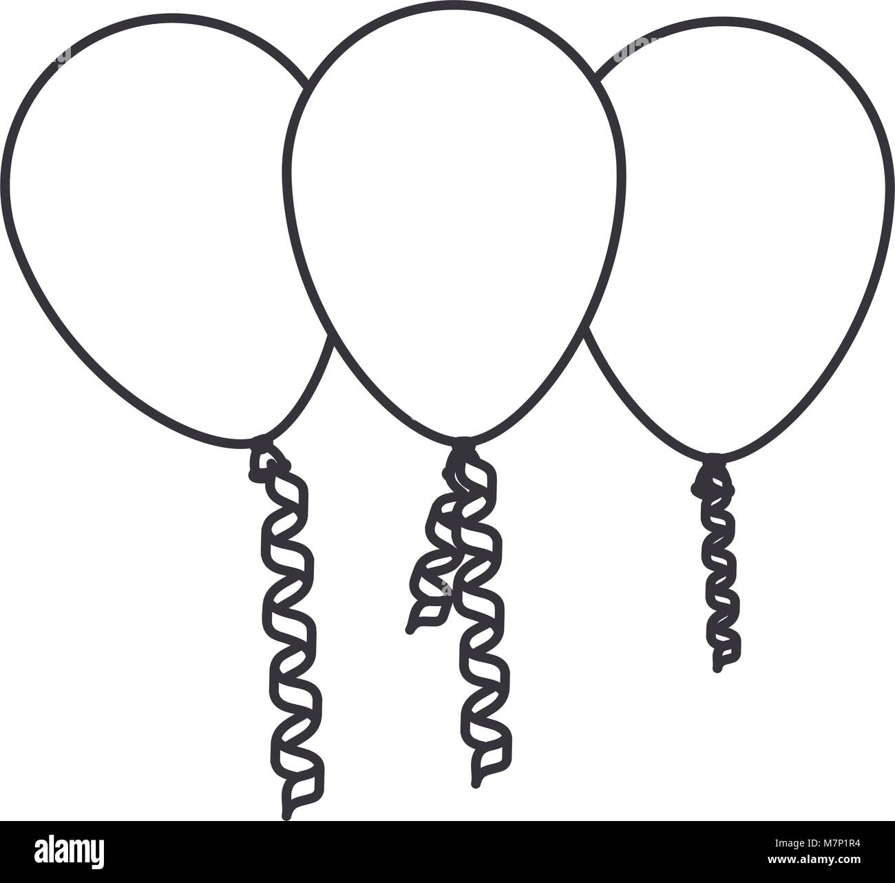 balloons air party decorative icon Stock Vector Image & Art - Alamy