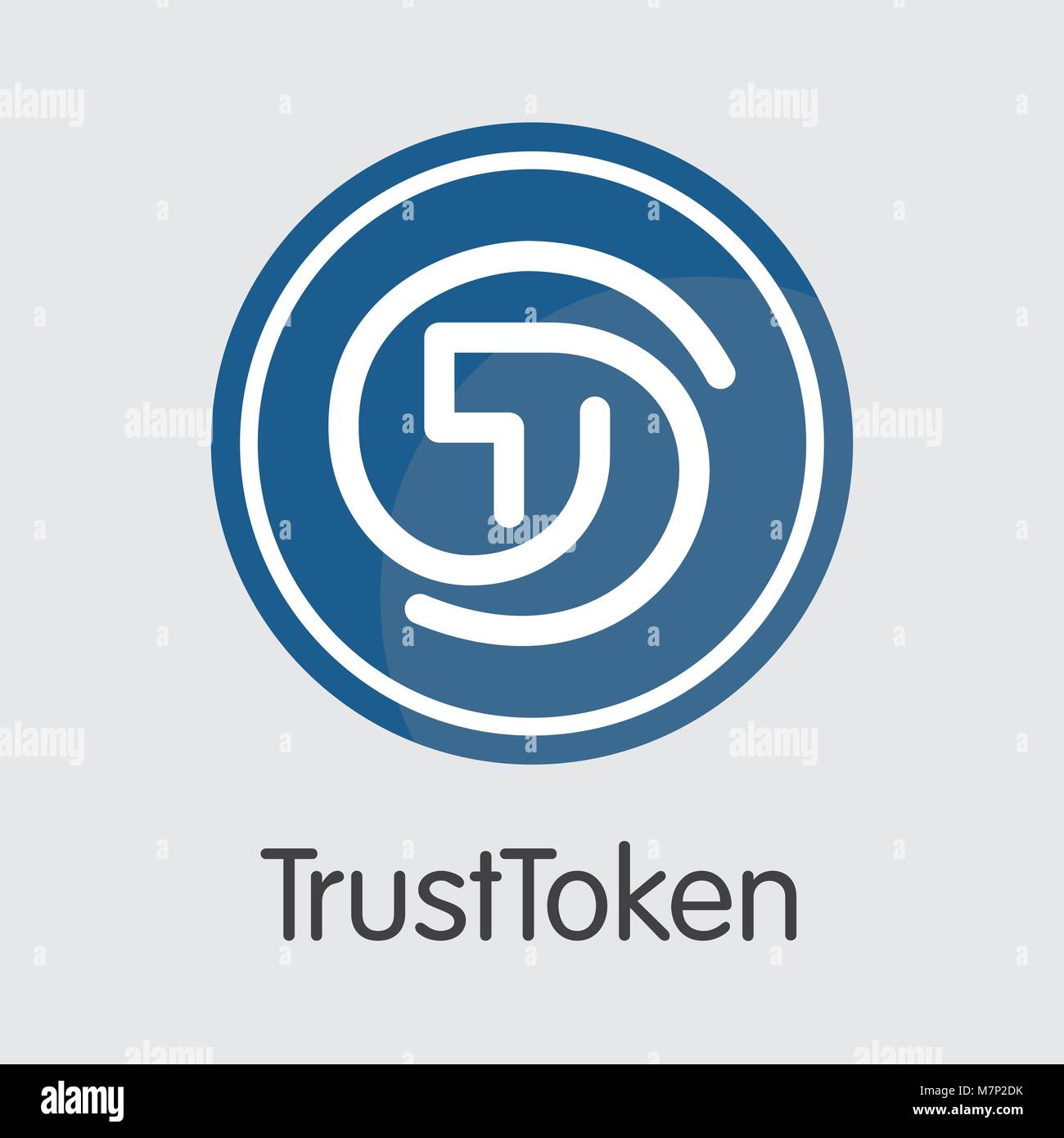 Trusttoken - Cryptographic Currency Illustration. Stock Vector