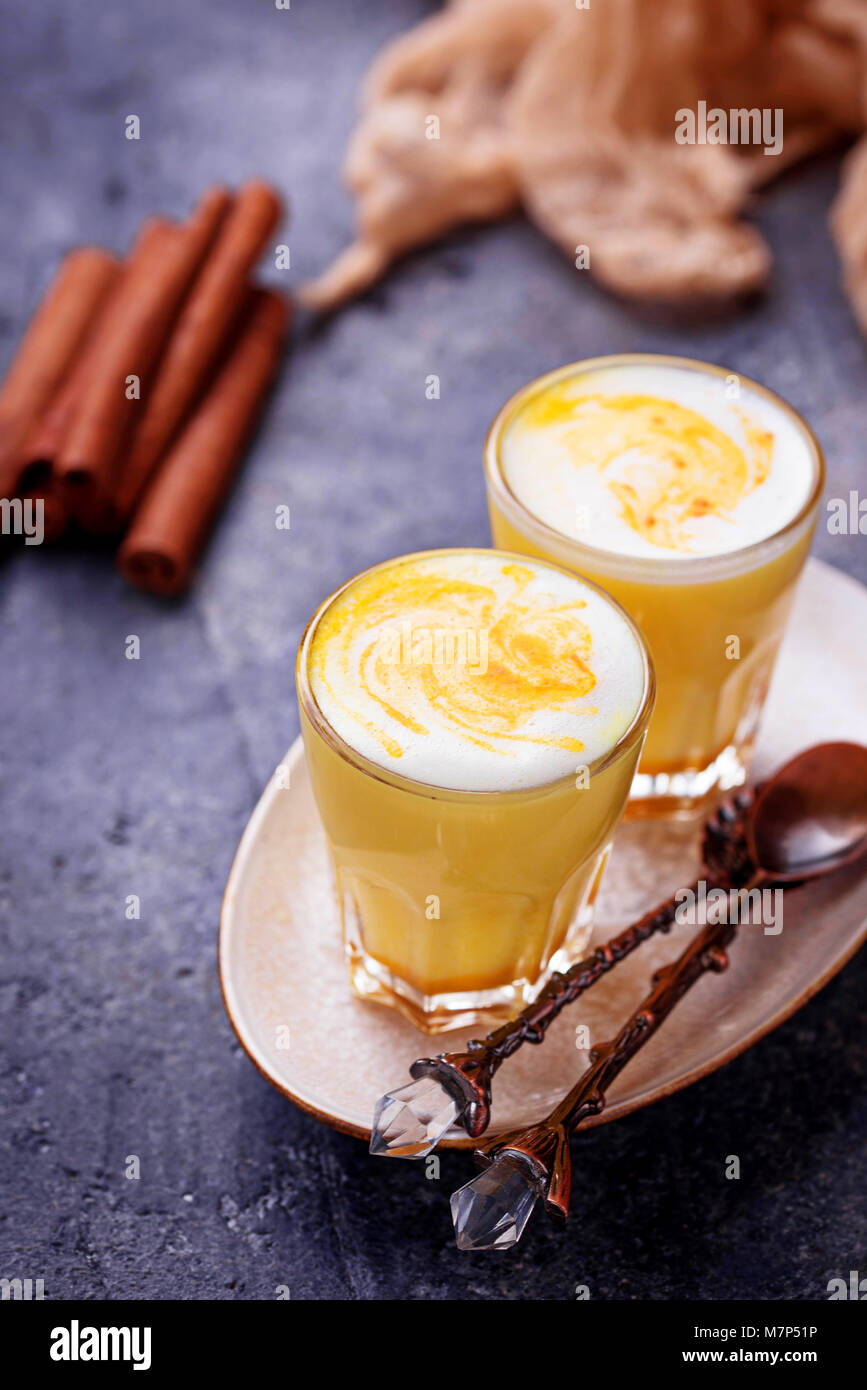 Golden milk latte hires stock photography and images Alamy