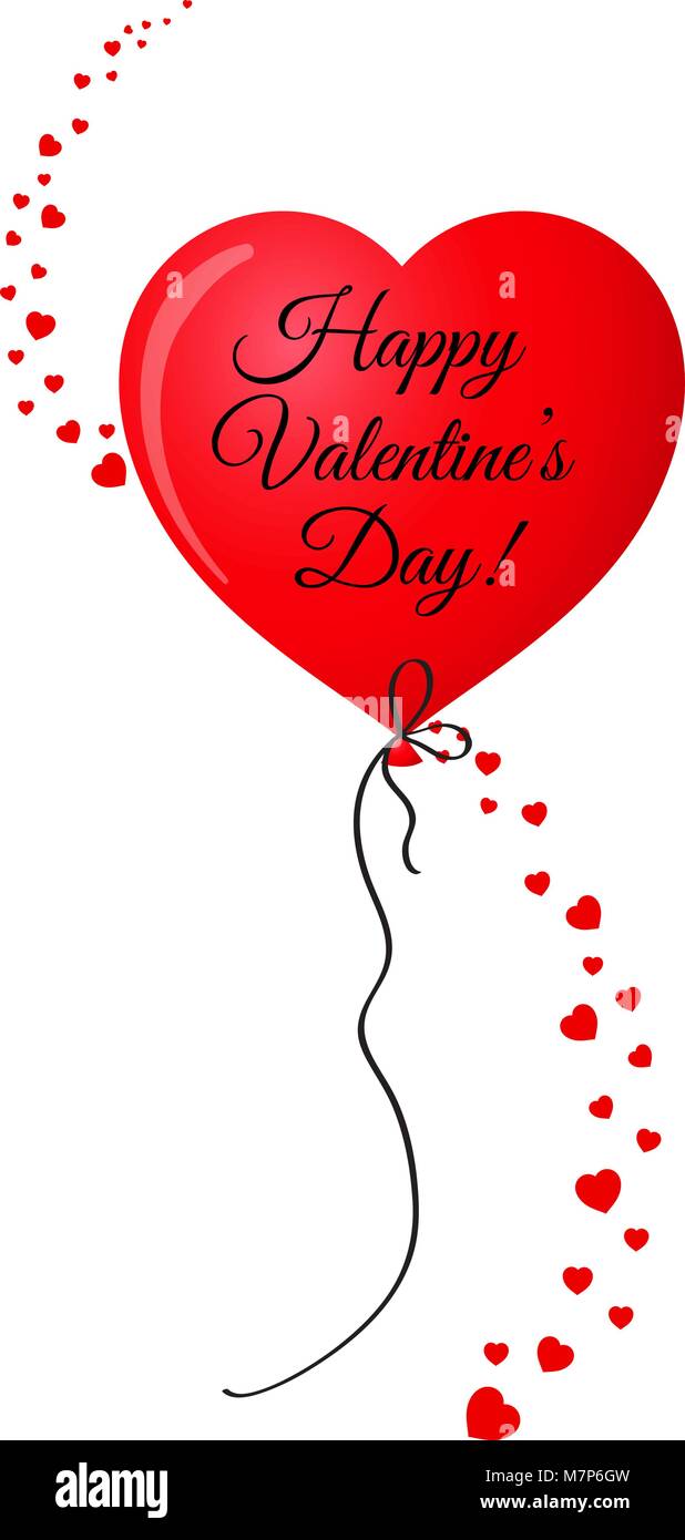 Ruby red realistic heart shaped helium balloon with vertical wave made ...