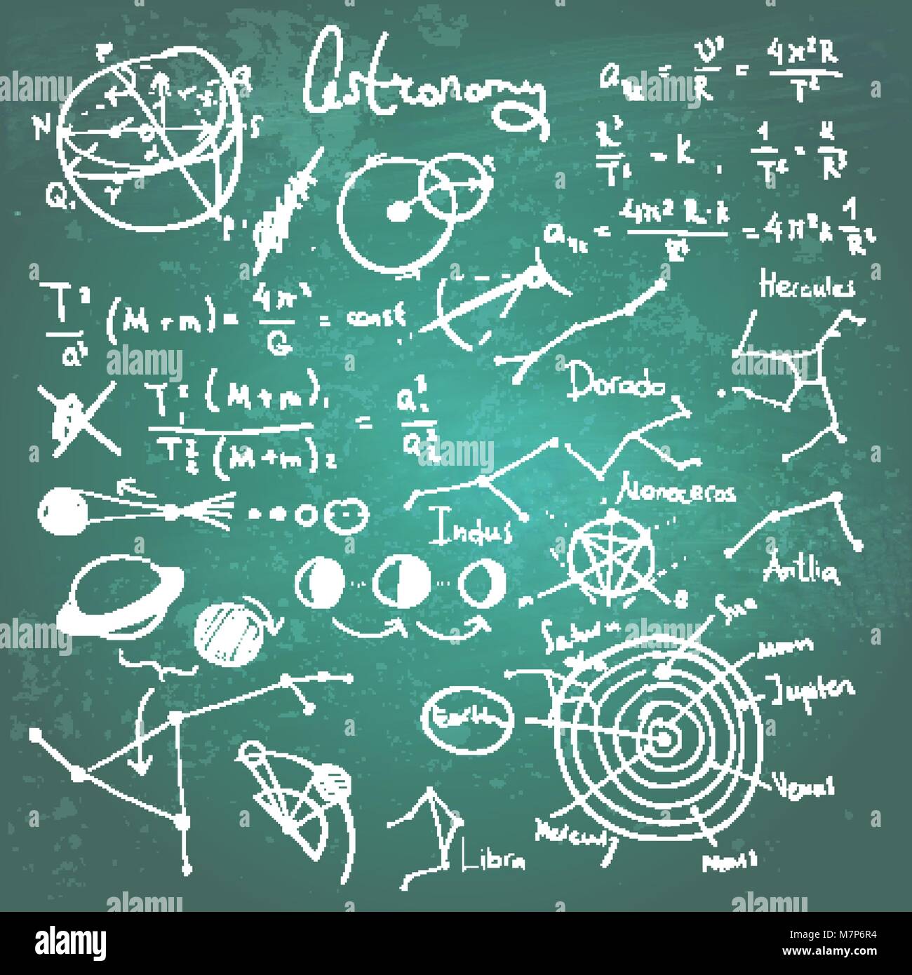 Astronomic drawings on a chalkboard Stock Vector Image & Art - Alamy