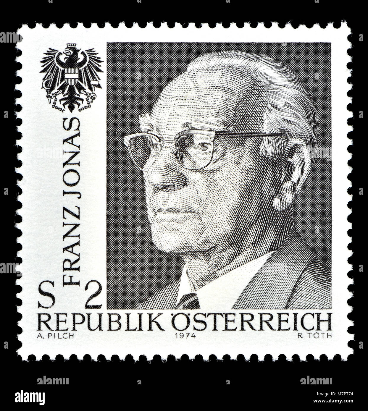Austrian postage stamp (1974) Franz Josef Jonas (1899 1974