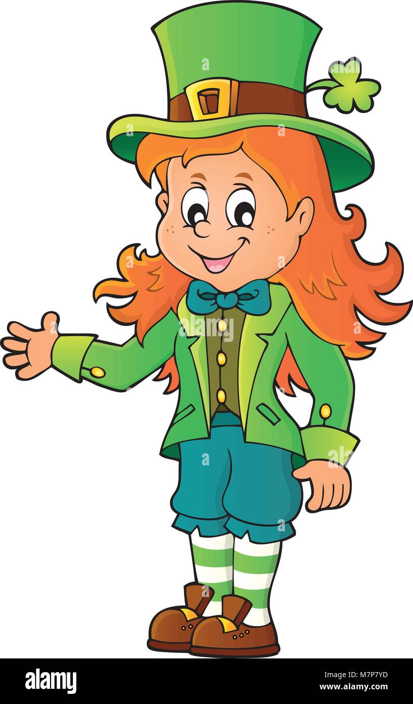 Leprechaun girl theme image 1 - eps10 vector illustration Stock Vector ...