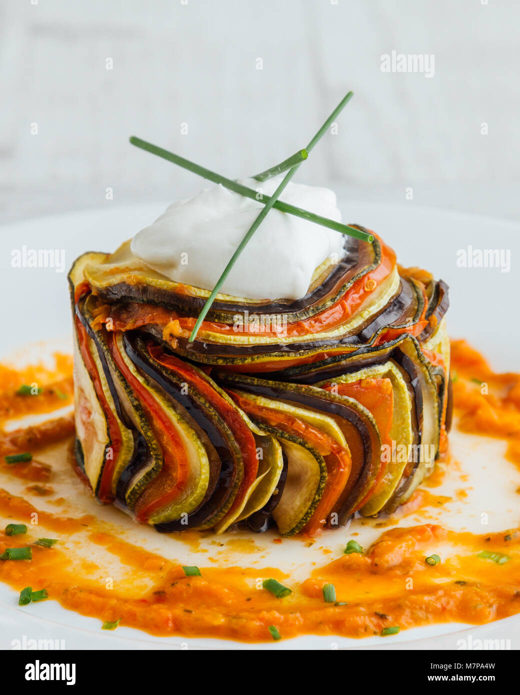 gourmett confit byaldi dish or french ratatouille Stock Photo - Alamy