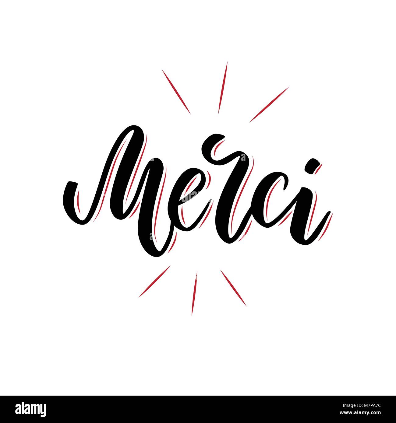 Vector Calligraphy Merci Poster Or Card Black Letters Isolated On The White Background Thanks In French Handlettering Modern Brush Lettering Stock Vector Image Art Alamy