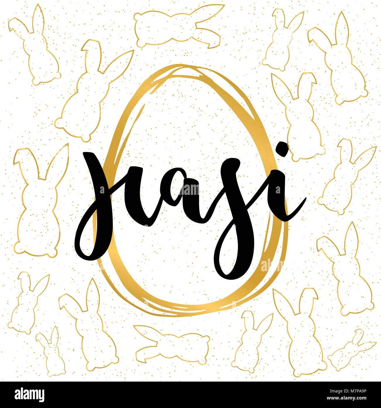 Hasi, Easter rabbit German text lettering calligraphy, Frohe Ostern