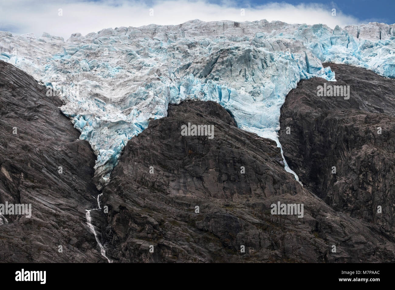 Flatbreen Glacier in the Jostedalsbreen National Park, Norway. Stock Photo