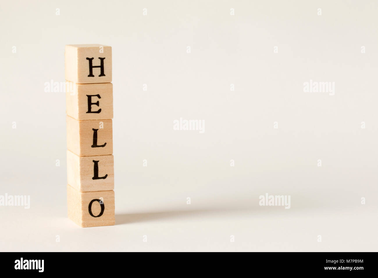 the word of HELLO on building blocks concept Stock Photo - Alamy