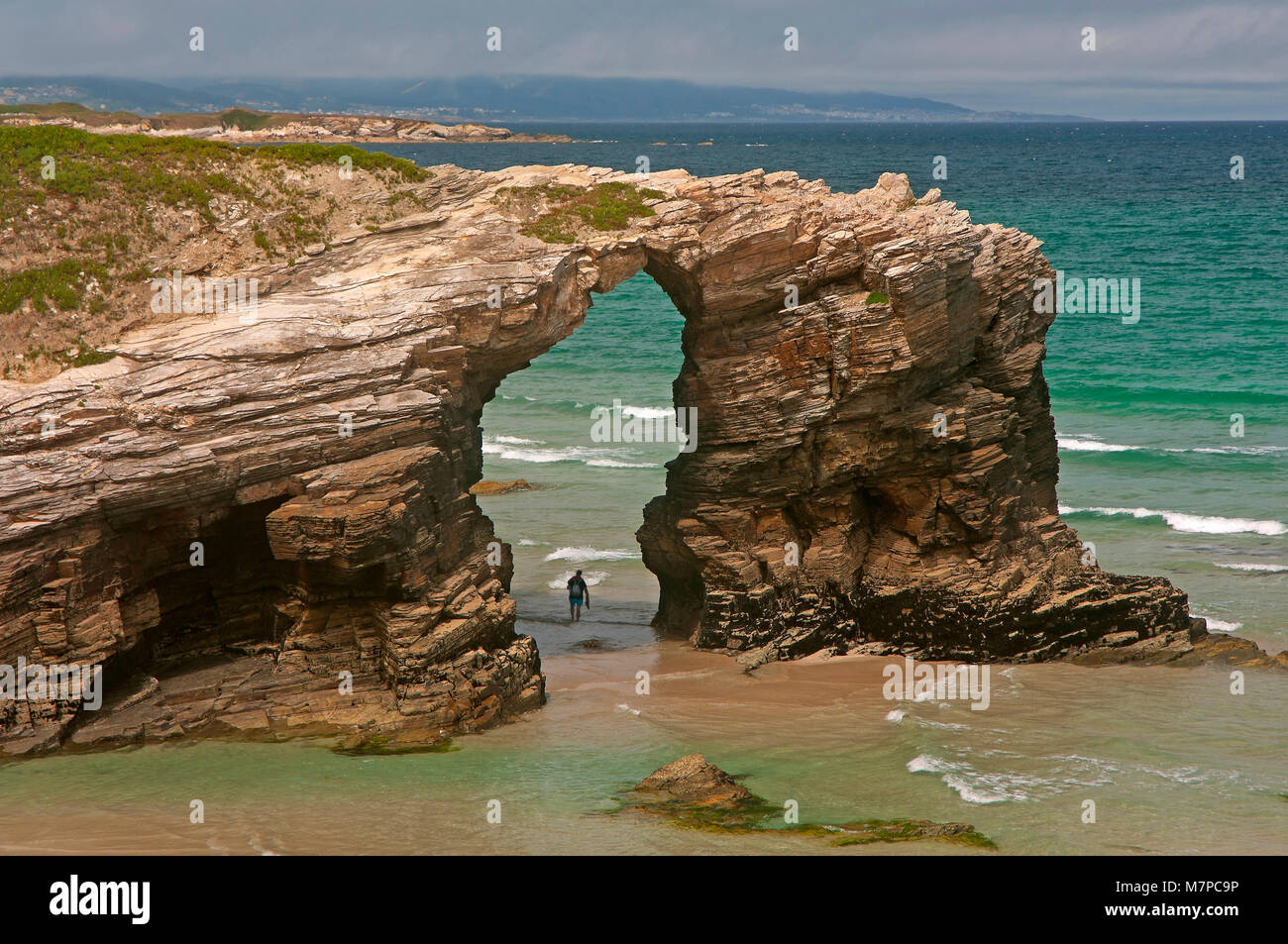 Las Catedrales Beach, Ribadeo, Lugo province, Region of Galicia, Spain, Europe Stock Photo