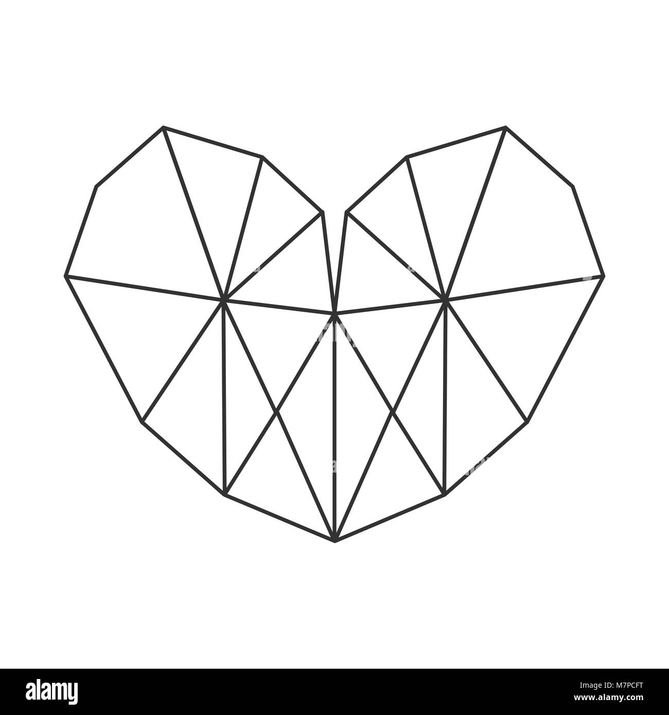 Outlined Vector Heart Stock Vector