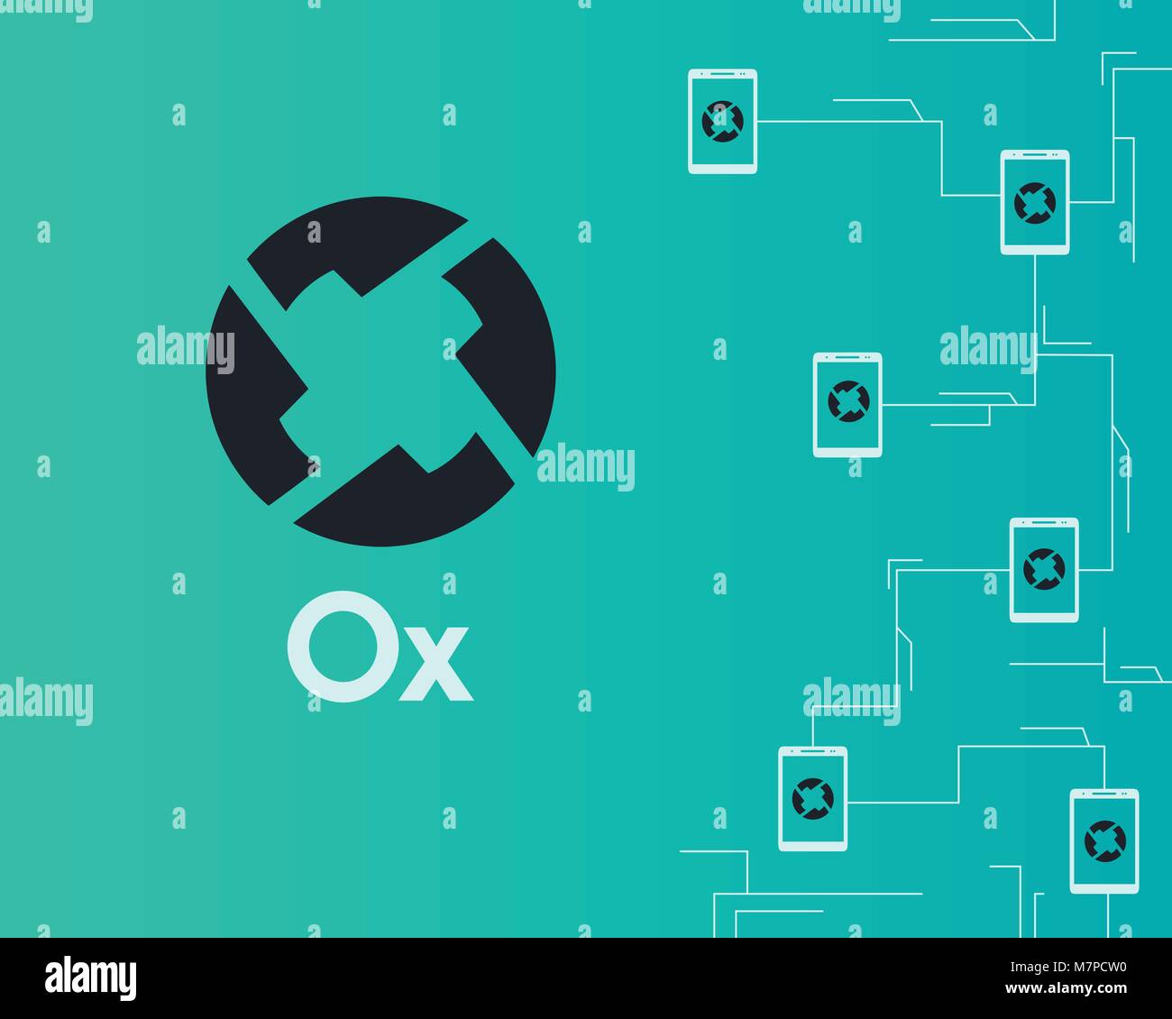 Cryptocurrency 0X connected style background Stock Vector Image & Art ...