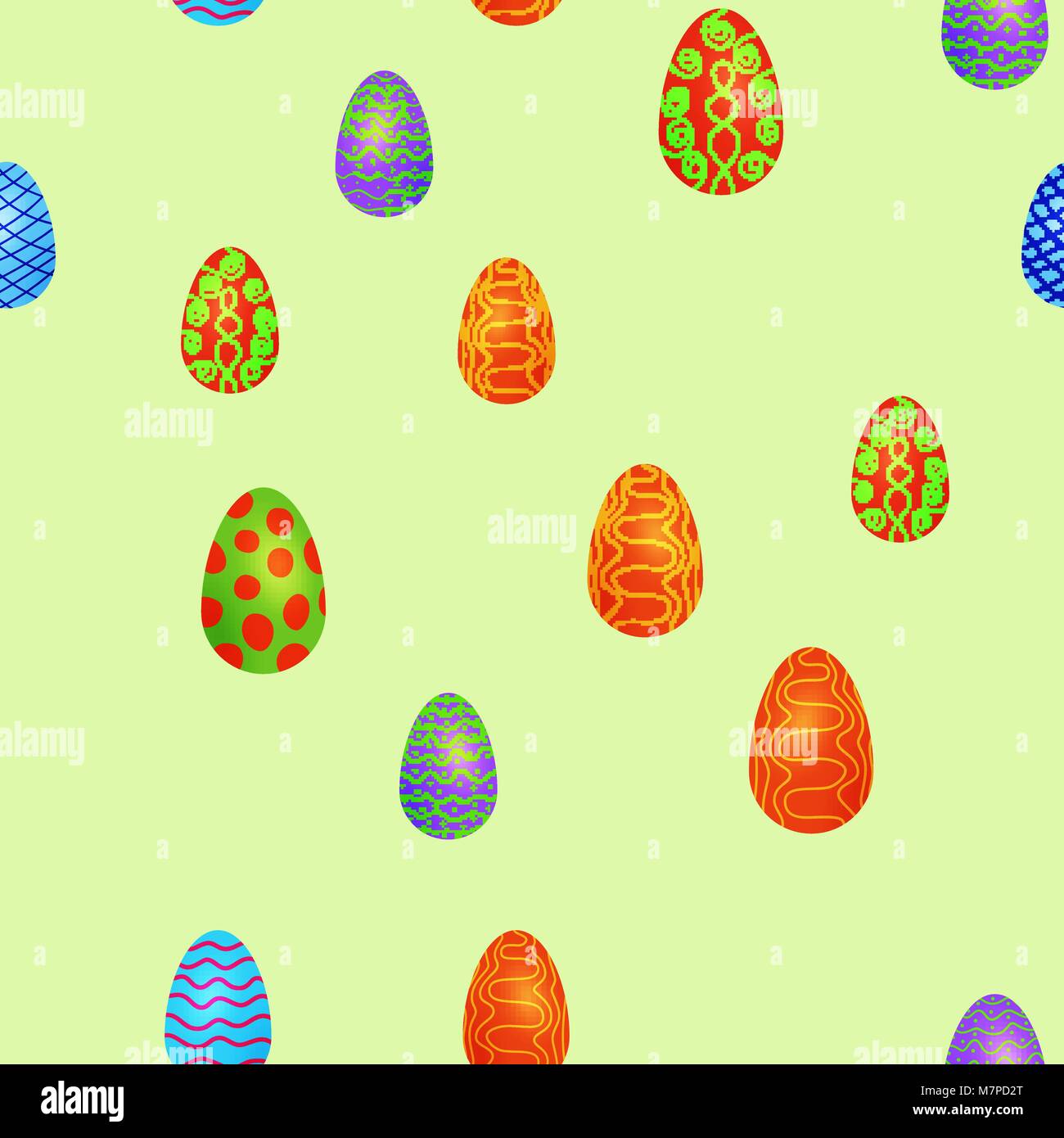 doodle vector easter eggs chaotic seamless pattern Stock Vector Image ...