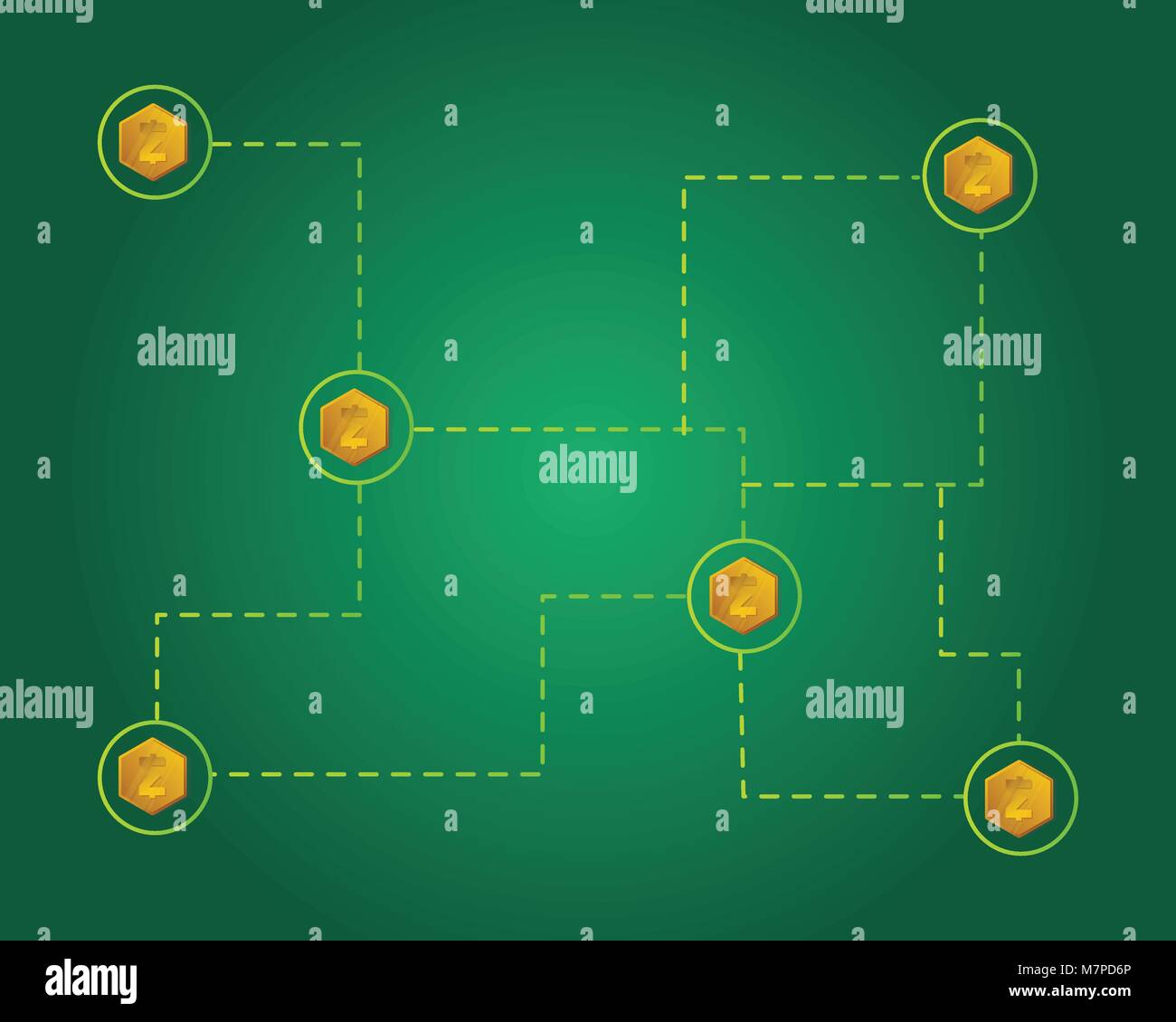Blockchain smart cash on green background style Stock Vector Image ...