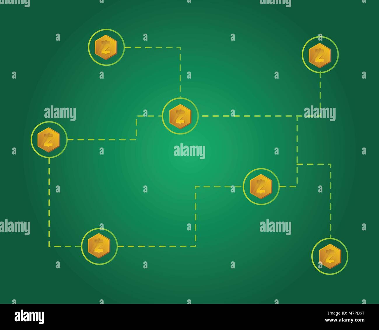 Blockchain smart cash on green background style Stock Vector Image ...