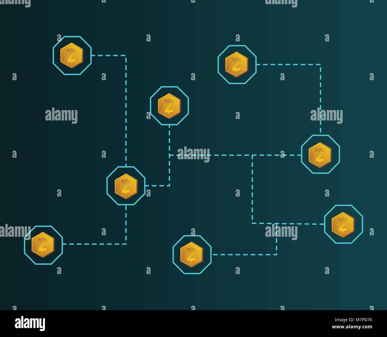 Blockchain smart cash technology connected background style Stock ...