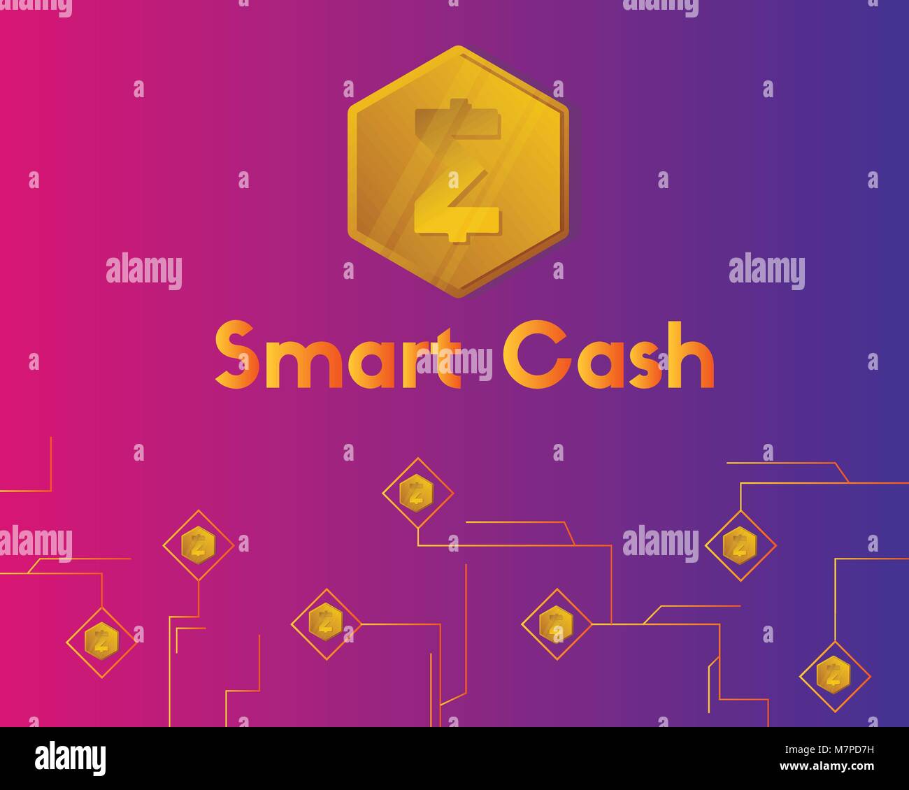 Blockchain smart cash digital payment background style Stock Vector ...