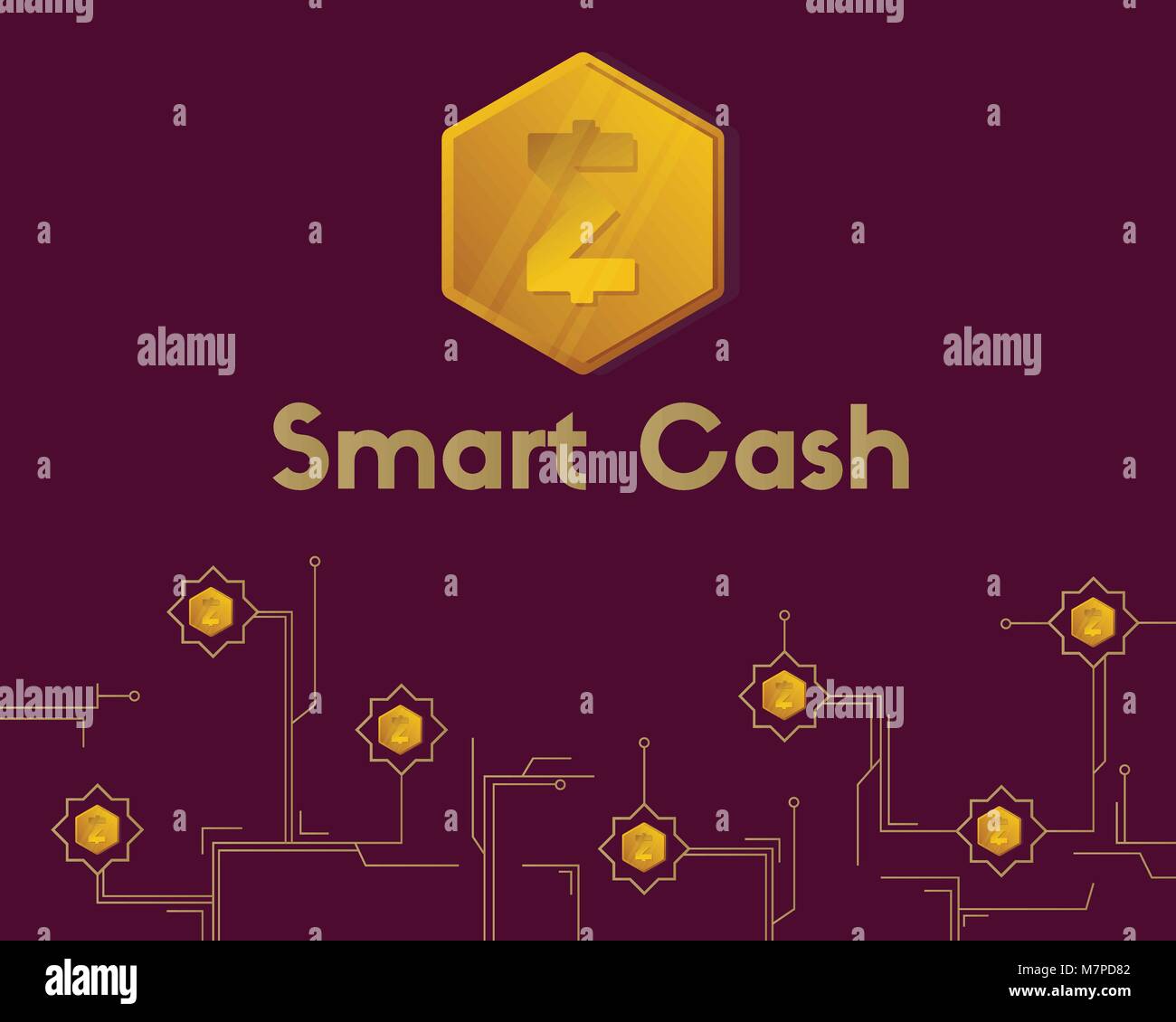 Blockchain smart cash digital payment background style Stock Vector ...