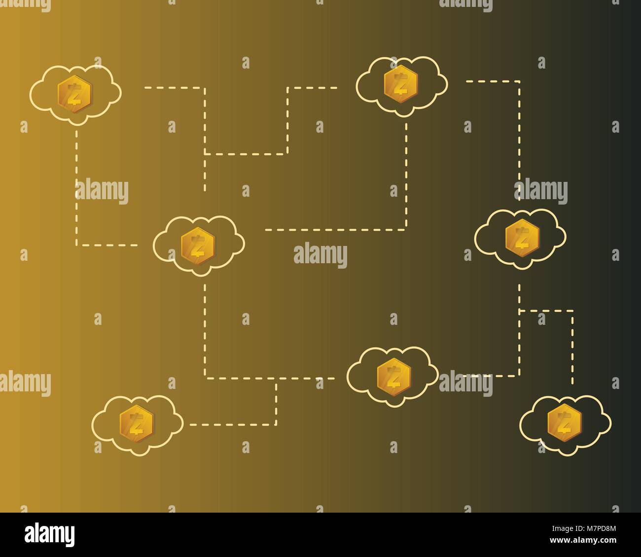 Blockchain smart cash with cloud background style Stock Vector Image ...