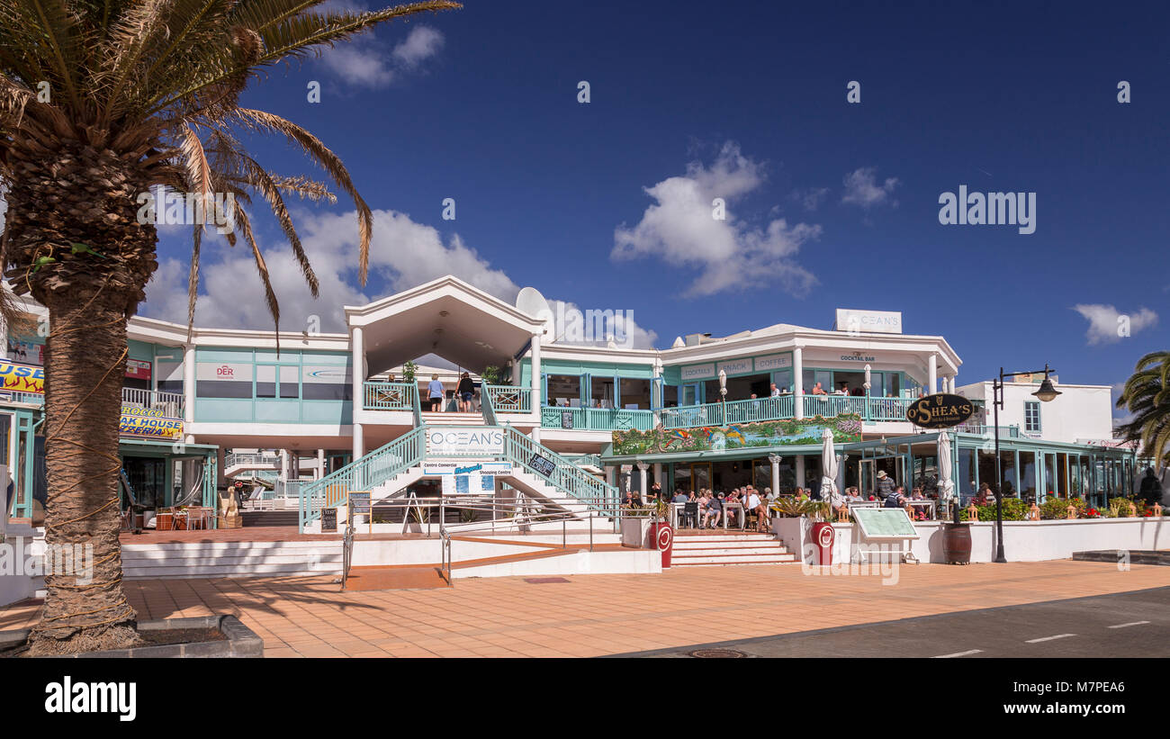 Restaurant on the promenade at Puerto del Carmen, Lanzarote, Canary Islands Stock Photo