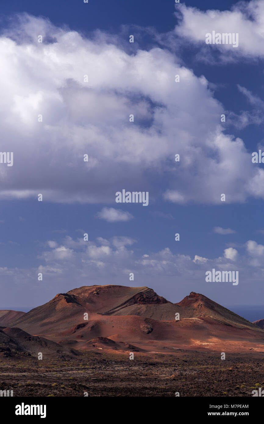 Volcano at Timanfaya National Park, Lanzarote, Canary Islands Stock Photo