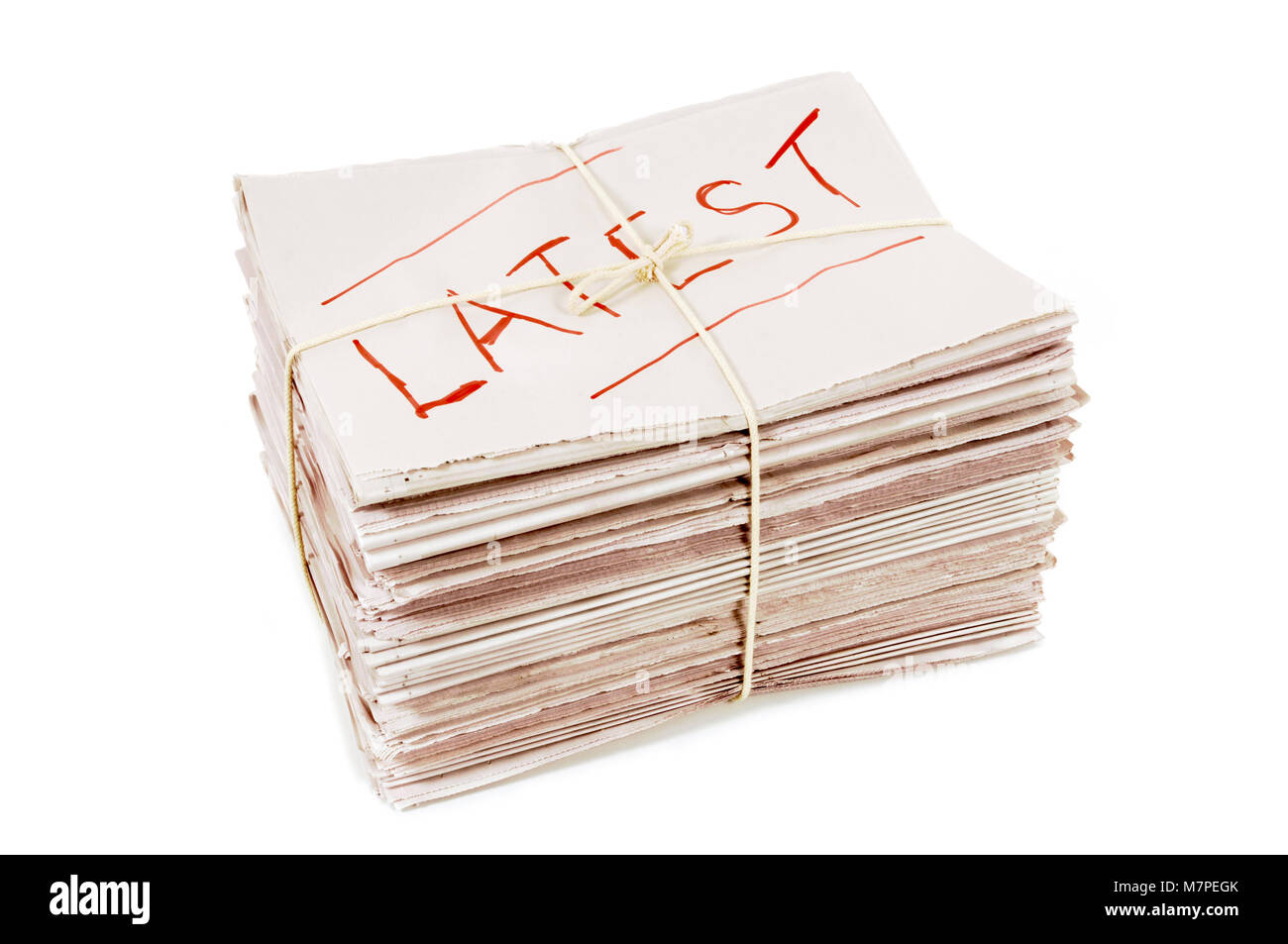 Newspaper Rope Latest edition newspapers tied with rope Stock Photo - Alamy