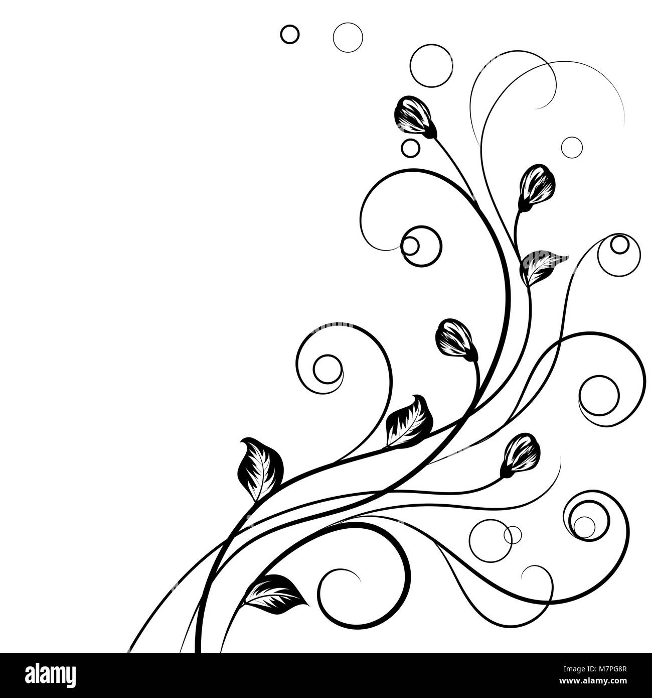 Floral background in black and white Stock Vector