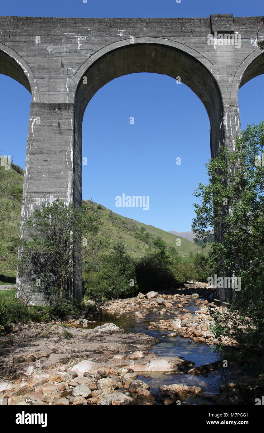 River Finnan and Glenfinnan Viaduct Scotland  May 2012 Stock Photo