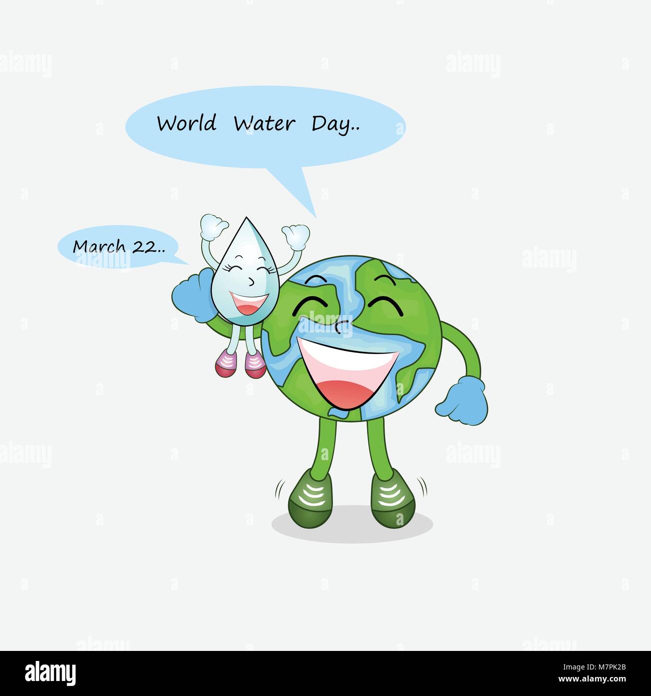 Happy world water day march 22 with water drop cute character.World ...