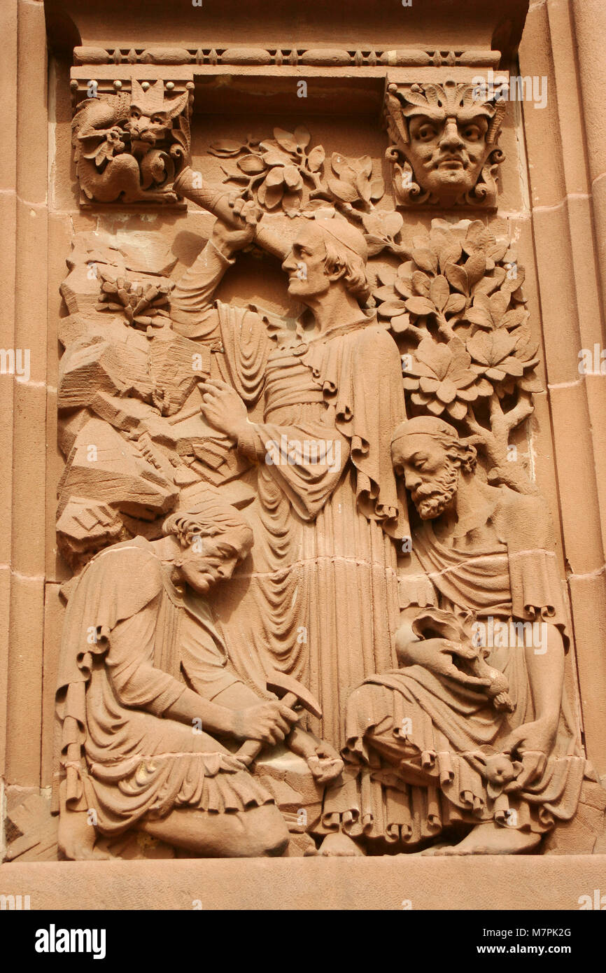 A old carved statue on a Princeton NJ building Stock Photo Alamy