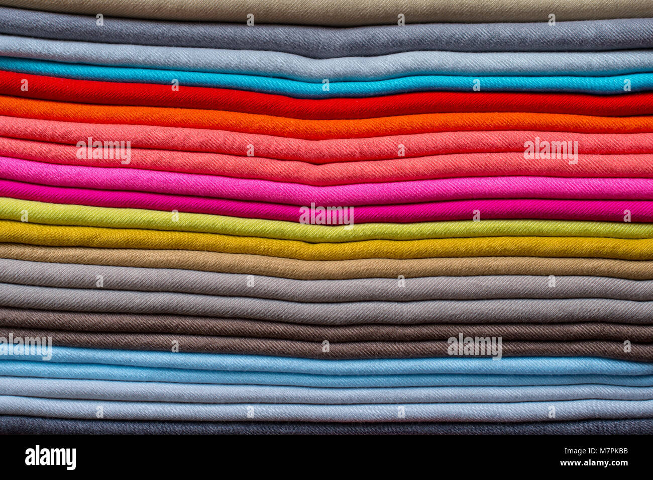 Fabric colour Pattern piled up Stock Photo Alamy