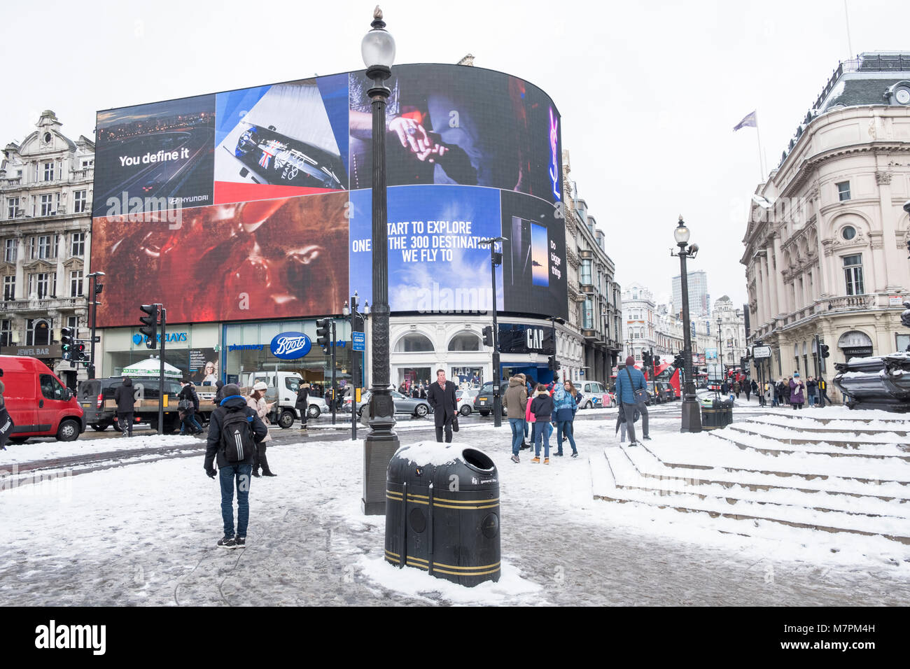Snow fall in London winter 2018 Stock Photo Alamy