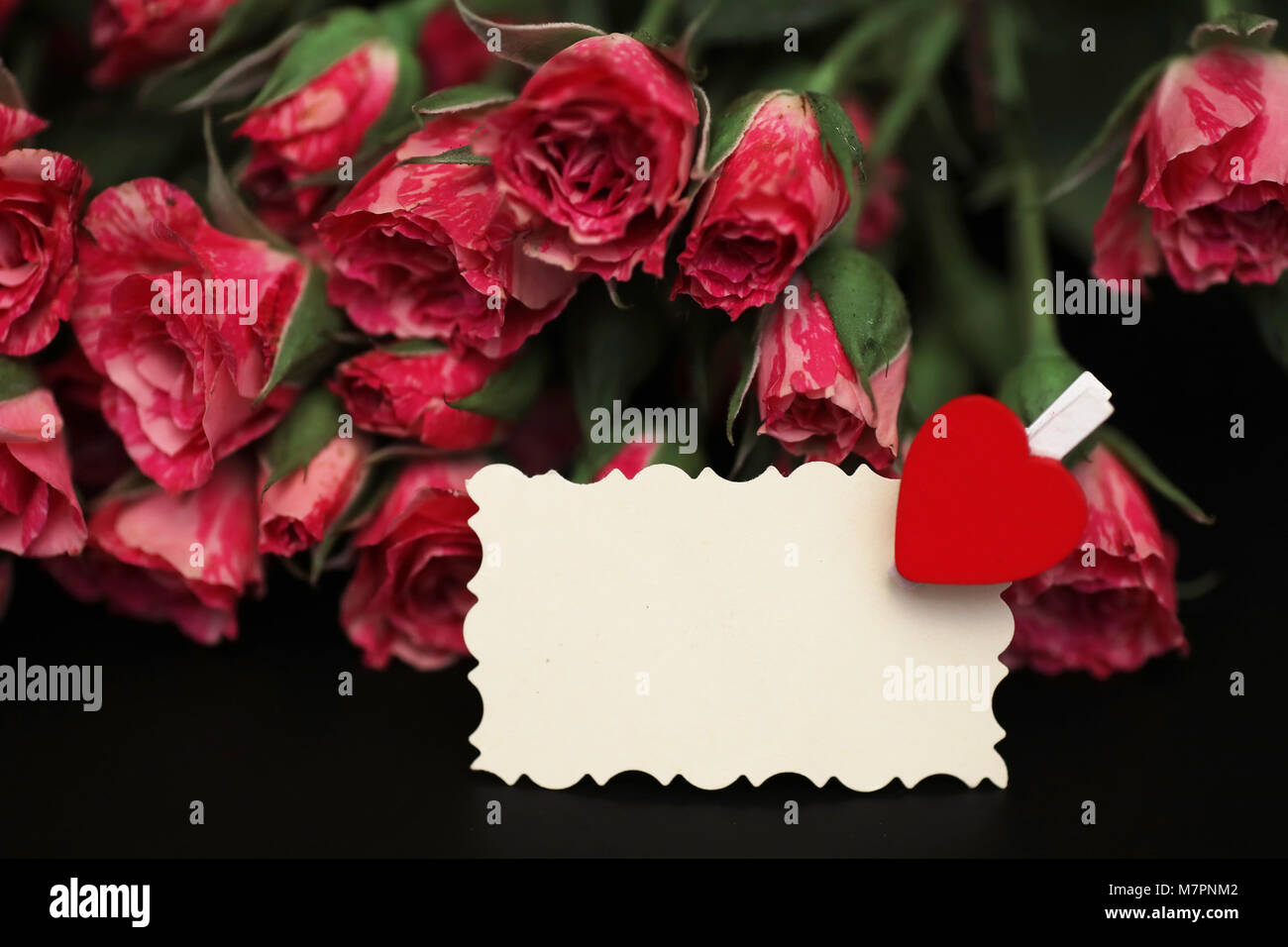 Bouquet of red roses on a black matte background Stock Photo - Alamy