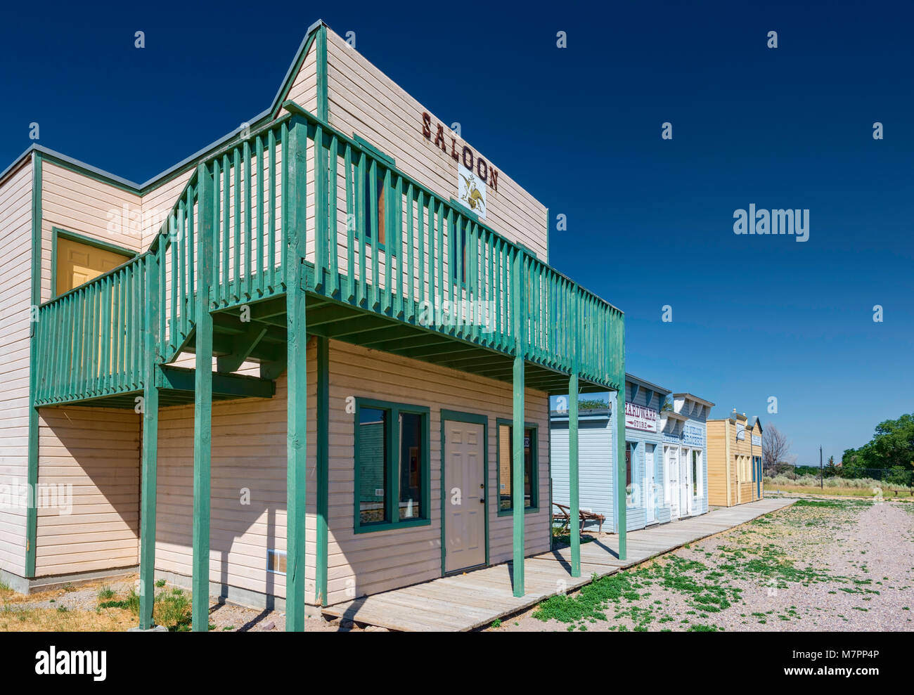 Recreated buildings of Pocatello Junction, a 19th century western town