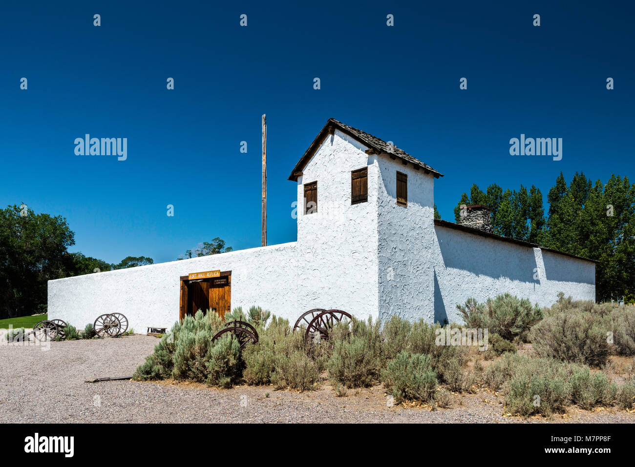 Fort Hall Replica, a reconstructed trading post on Oregon Trail, in