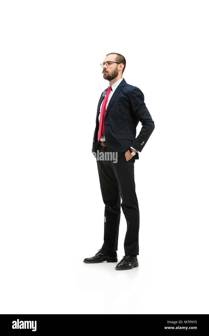 Full body portrait of businessman on white Stock Photo Alamy
