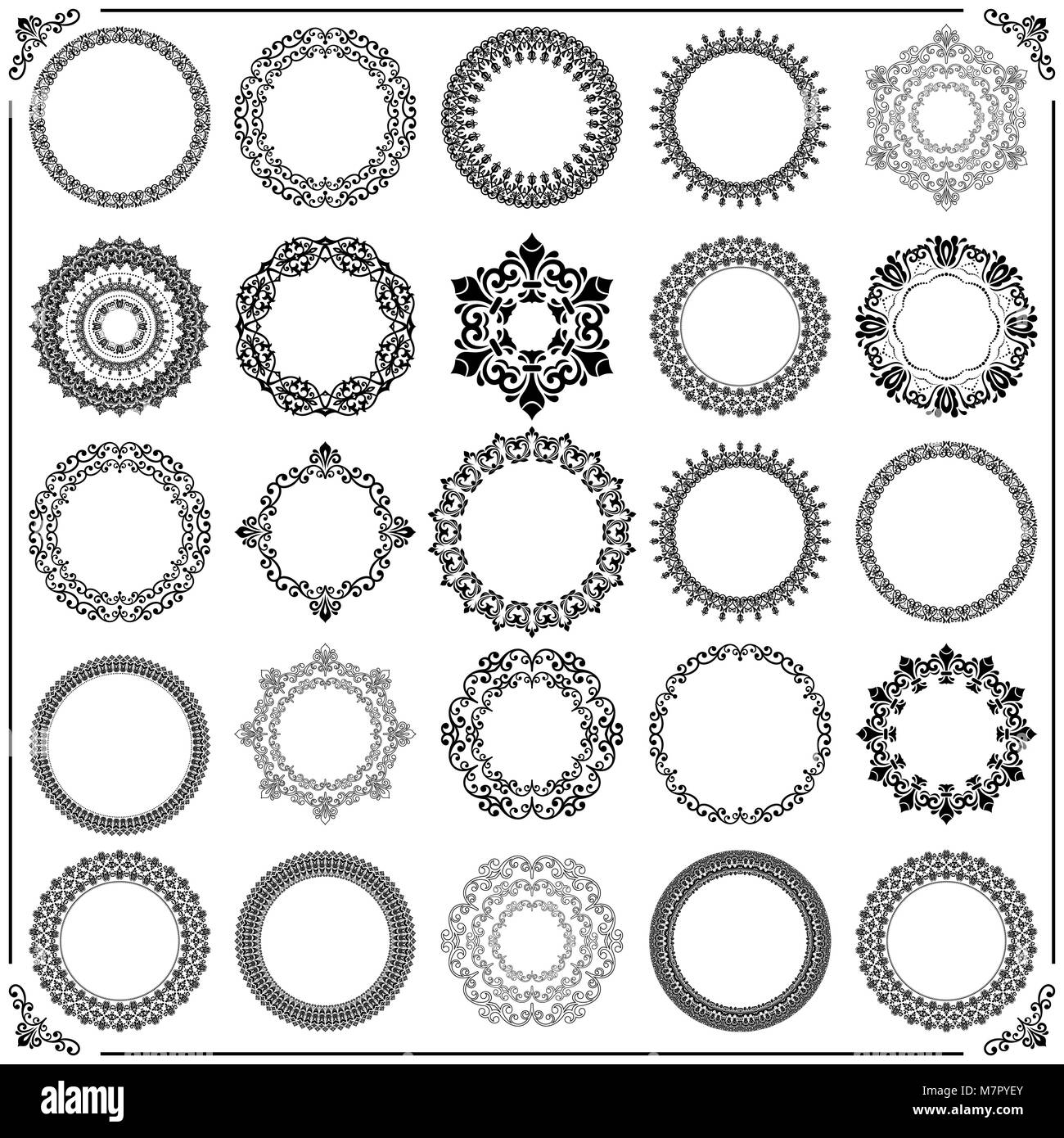 Vintage Set of Vector Round Elements Stock Vector Image & Art - Alamy