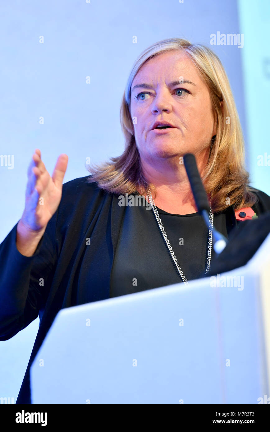 Dame Louise Casey author of the 2016 Casey Review into Social Integration & Opportunity, speaking at a conference in central London in 2017 Stock Photo